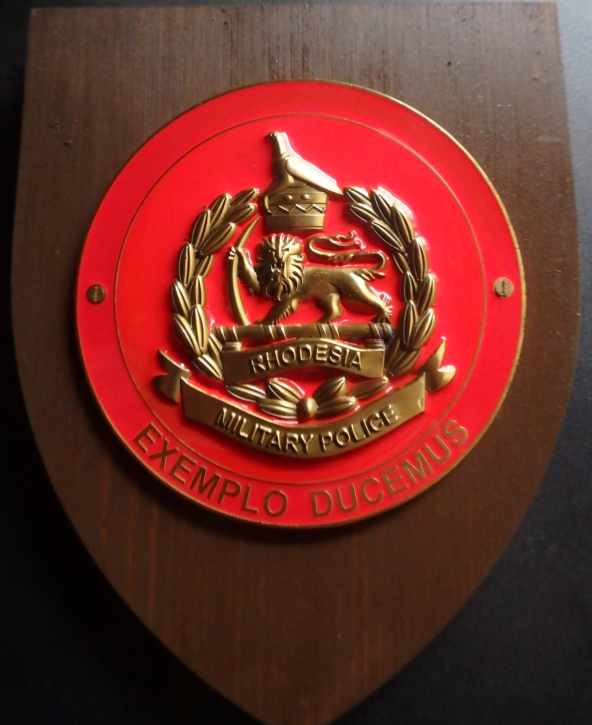 New Rhodesia Military Police Plaque